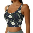 thumbnail image 2 of Fotbe Lilies Flowers Pattern Womens' Sports Bra Longline Wirefree Padded with Medium Support Sports Moisture-Wicking Workou Vest,Tank Top-X-Large, 2 of 9