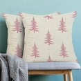 thumbnail image 2 of Christmas Pillow Covers 18x18 Inch Set of 2 White Pink Christmas Tree Decor Throw Pillows Winter Xmas Holiday Outdoor Cushion Cases for Couch Bed Decorations, 2 of 6