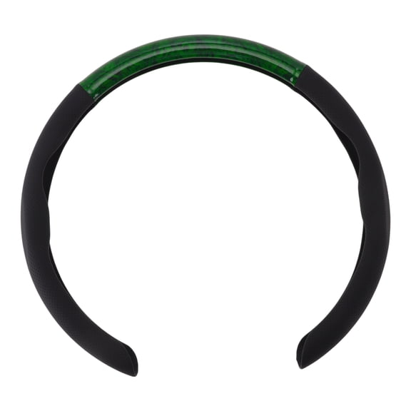 Unique Bargains PU Artificial Leather Steering Wheel Cover ABS Car Steering Wheel Protector 14.96" Green Mahogany 1 Pc