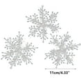 thumbnail image 4 of Uutvmp 4.33 Inch Glitter Snowflake Ornaments Set, Mini Christmas Tree Hanging Plastic Decoration, Xmas Party Wedding Anniversary Window Door Home Accessories, 6Pcs, 4 of 7