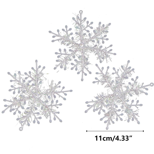 Uuiauoio 6 pcs Snowflake String Lights with Glitter Design, Christmas Tree and Decorations, Winter Themed Party Supplies for Indoor Ceiling and Window Displays