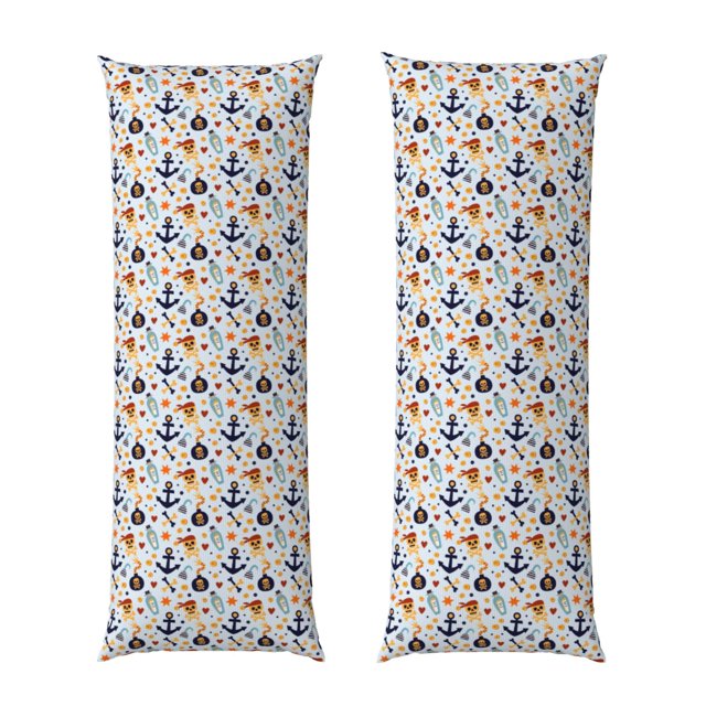 Fotbe Pirate Skull And Anchor Funda para Almohada Corporal con Diseño, Funda de Microfibra Ultrasuave de 20x54 Pulgadas, Ropa de Cama Elegante
