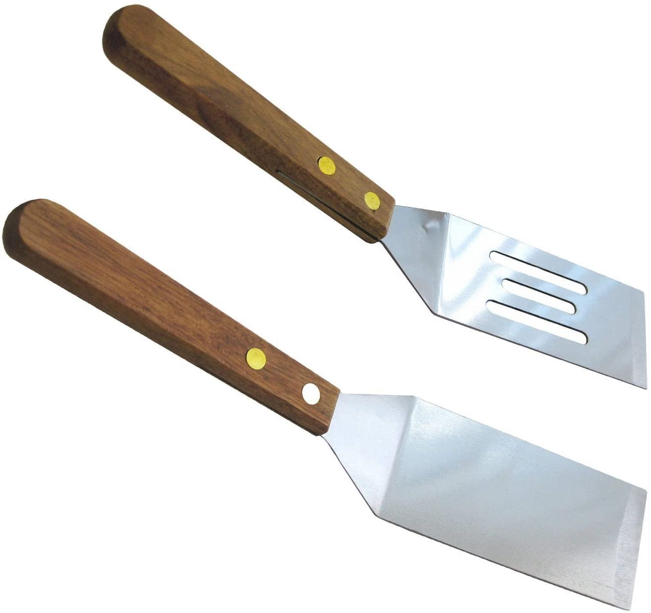 2 Pack 11" 9" Kitchen Wooden Turner Spatula with Handles for Non Stick Luxxii 