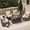 Beige, variant on MEISSALIVVE 5 Pieces Patio Furniture Set with 43" Fire Pit Table, Wicker Patio Conversation Set with Swivel Rocking Chairs, Outdoor Patio Set for Lawn Backyard Porch (Brown)