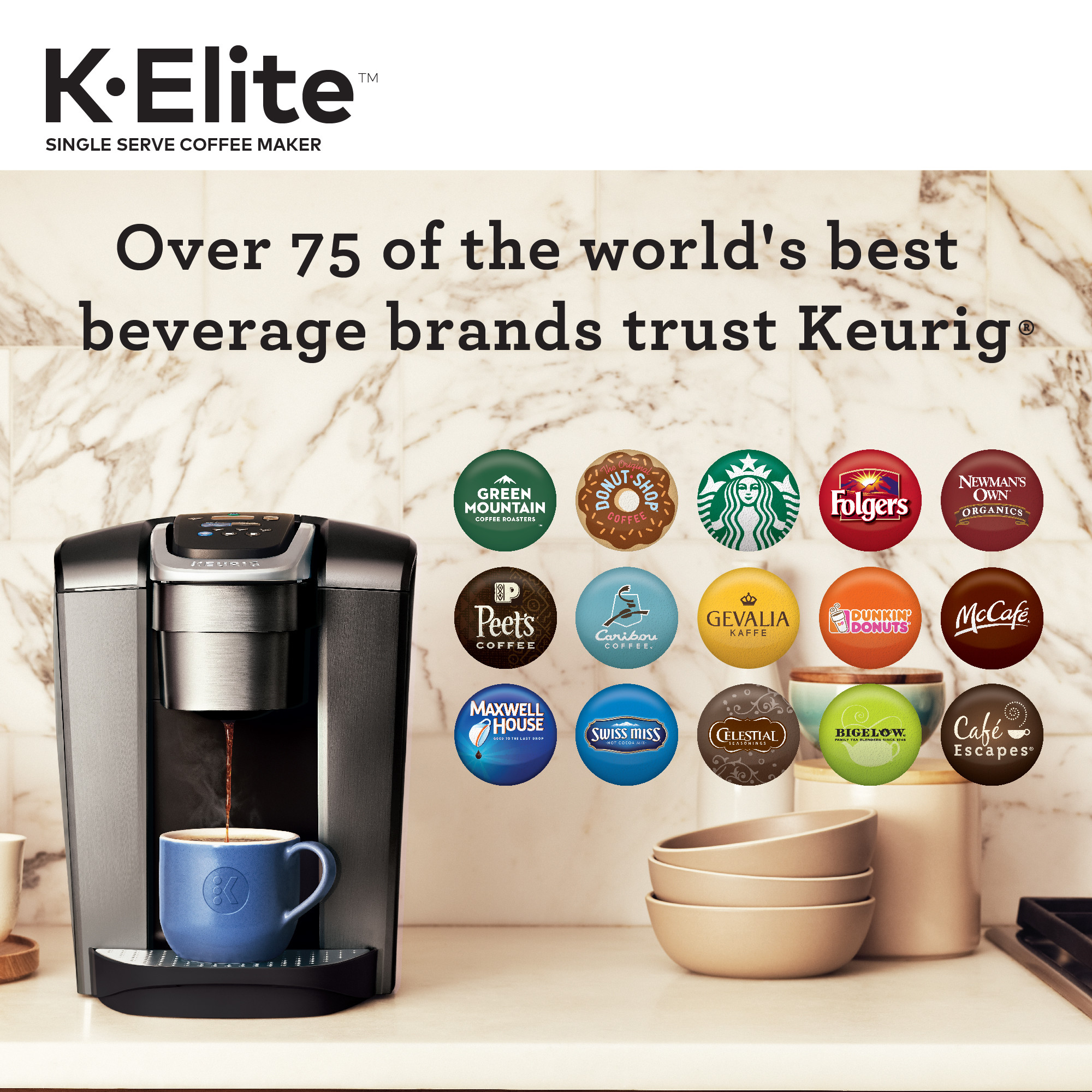 Keurig K-Elite Single-Serve K-Cup Pod Coffee Maker, Brushed Slate - image 12 of 16