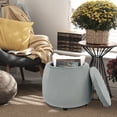 thumbnail image 5 of Homebeez Velvet Round Storage Ottoman, Footrest Stool With Removable Lid For Furniture Home Decoration,Gray 17.5"D x 16.9"H, 5 of 6
