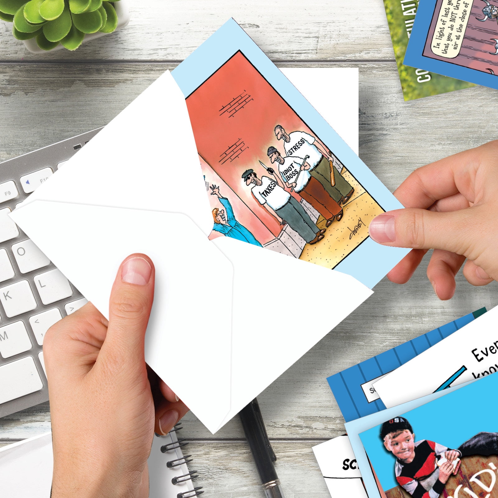 NobleWorks 20 Assorted Box Set Funny Graduation Greeting Cards (Graduate) w/5 x 7 Inch Envelopes (10 Designs, 2 Each) Head Of The Class AC10895GDG-B2x10