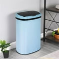 thumbnail image 2 of FOA Rena 13 Gallon Stainless Steel Motion Sensor Automatic Trash Can in Blue, 2 of 16