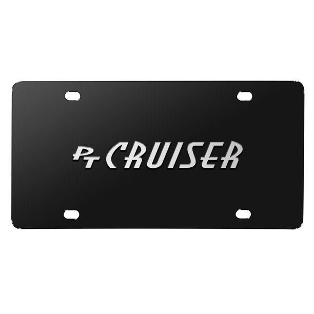 Chrysler PT Cruiser 3d Nameplate Black Stainless Steel License Plate
