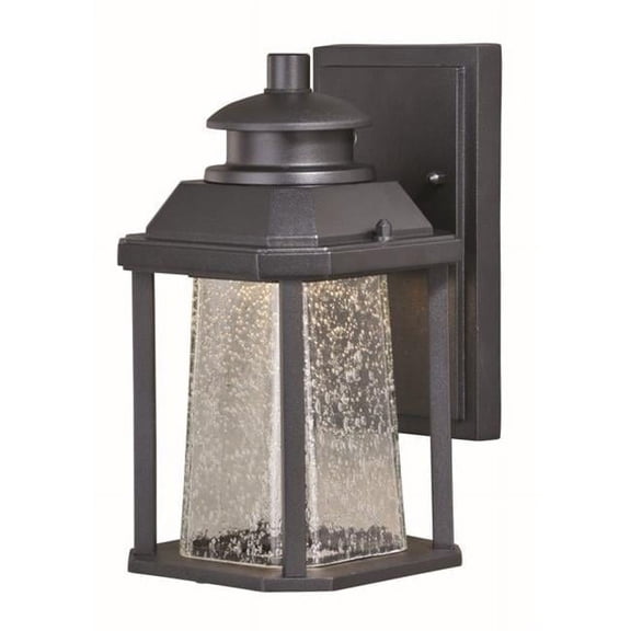 10.5W 5.5 in. Freeport LED Outdoor Wall Light Textured Black - Clear Seeded Glass