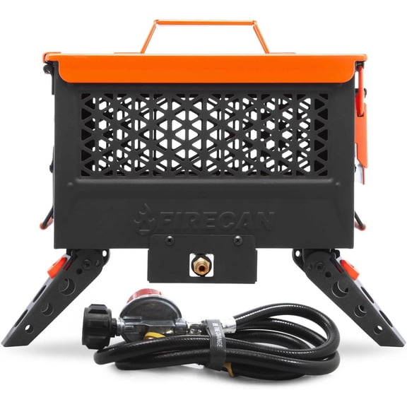 FireCan Portable Propane Fire Pit with Hose and Adjustable Regulator，Fire Pit