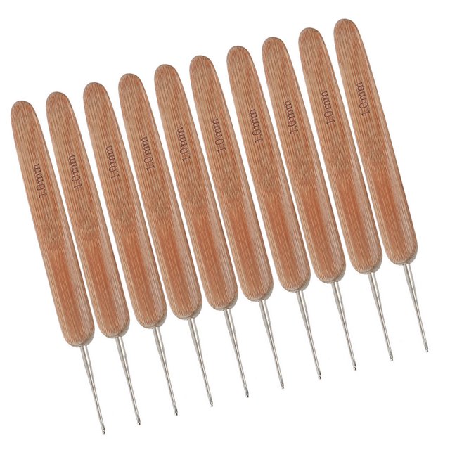 Wosthever 10 Uds ganchos de ganchillo mango de bambú alúmina ganchos de ganchillo juego de agujas de tejer 2,5-6mm ganchillo para tejer herramienta de Decoración del hogar 1 cabeza 1.0 mm
