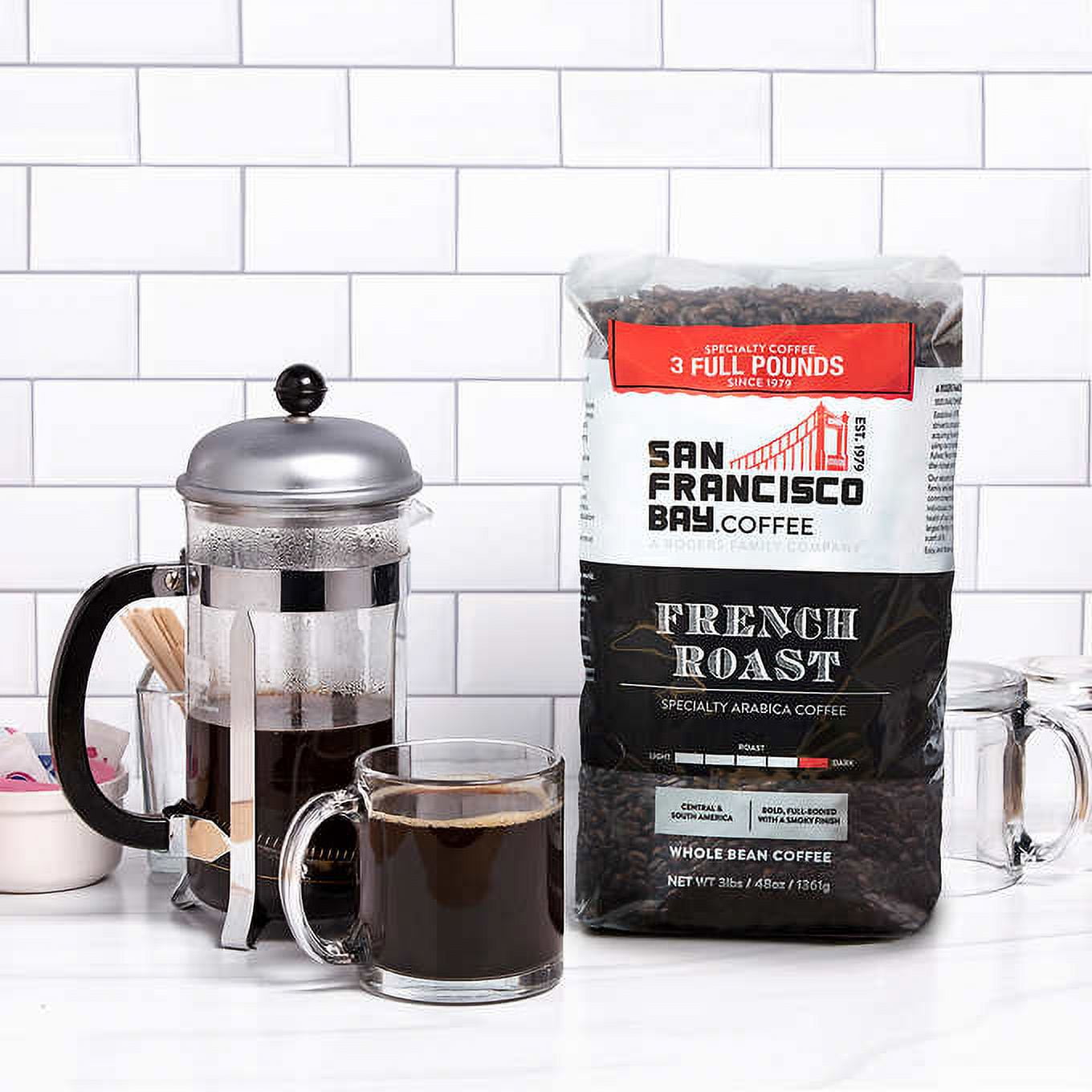 San Francisco French Roast Whole Bean Coffee 3 lb, 2-pack
