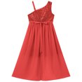 thumbnail image 6 of IDOPIP Girls Sequin Dress One Shoulder Birthday Party Prom Dresses Sparkly Pageant Graduation Dresses, 6 of 7