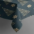 thumbnail image 3 of Dark Blue Christmas Tree Pattern Rectangle Tablecloth 60"x84",Waterproof Polyester Rectangle Table Cloth, Wipeable Spillproof Polyester Tablecloth for Dining, Camping, Indoor and Outdoor, 3 of 5