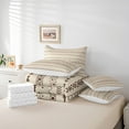 thumbnail image 5 of Manfei Abstract Geometric Geometric Bedding Comforter Set 7-Piece,Boho Stripes Lines Queen Bedding Sets,Brown Beige Queen Sheet Sets,Lightweight Room Decor Reversible, 5 of 7