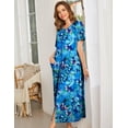thumbnail image 5 of Ekouaer Women Robes Zipper Front Short Sleeve Full Length Housecoat with Pockets Loungewear, 5 of 6