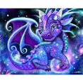 thumbnail image 3 of Galaxy Lil Dragonz 24x20 Black Modern Framed Museum Art Print Titled - Sheena Pike Art And Illustration, 3 of 5