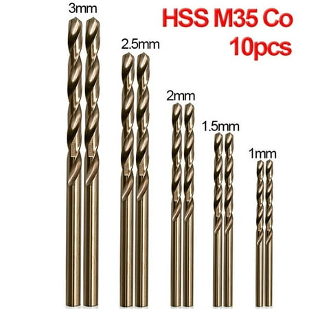 

10pcs HSS M35 Cobalt Drill Bit 1mm 1.5mm 2mm 2.5mm 3mm used for Stainless Steel