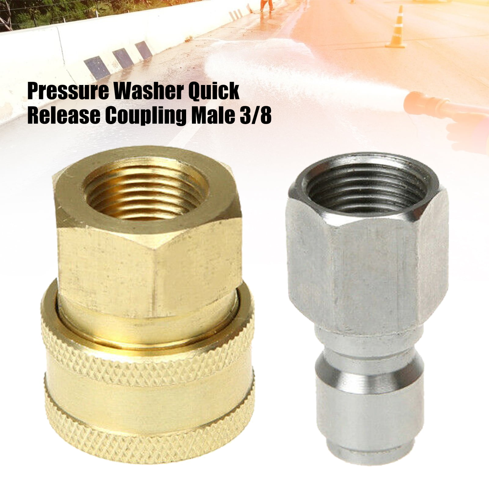 Details about   Pressure Washer Quick Release Coupling Male 3/8" Female Probe Connector 
