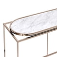 thumbnail image 5 of Jaide Metal Console Table, Champagne and White Faux Marble, 5 of 6