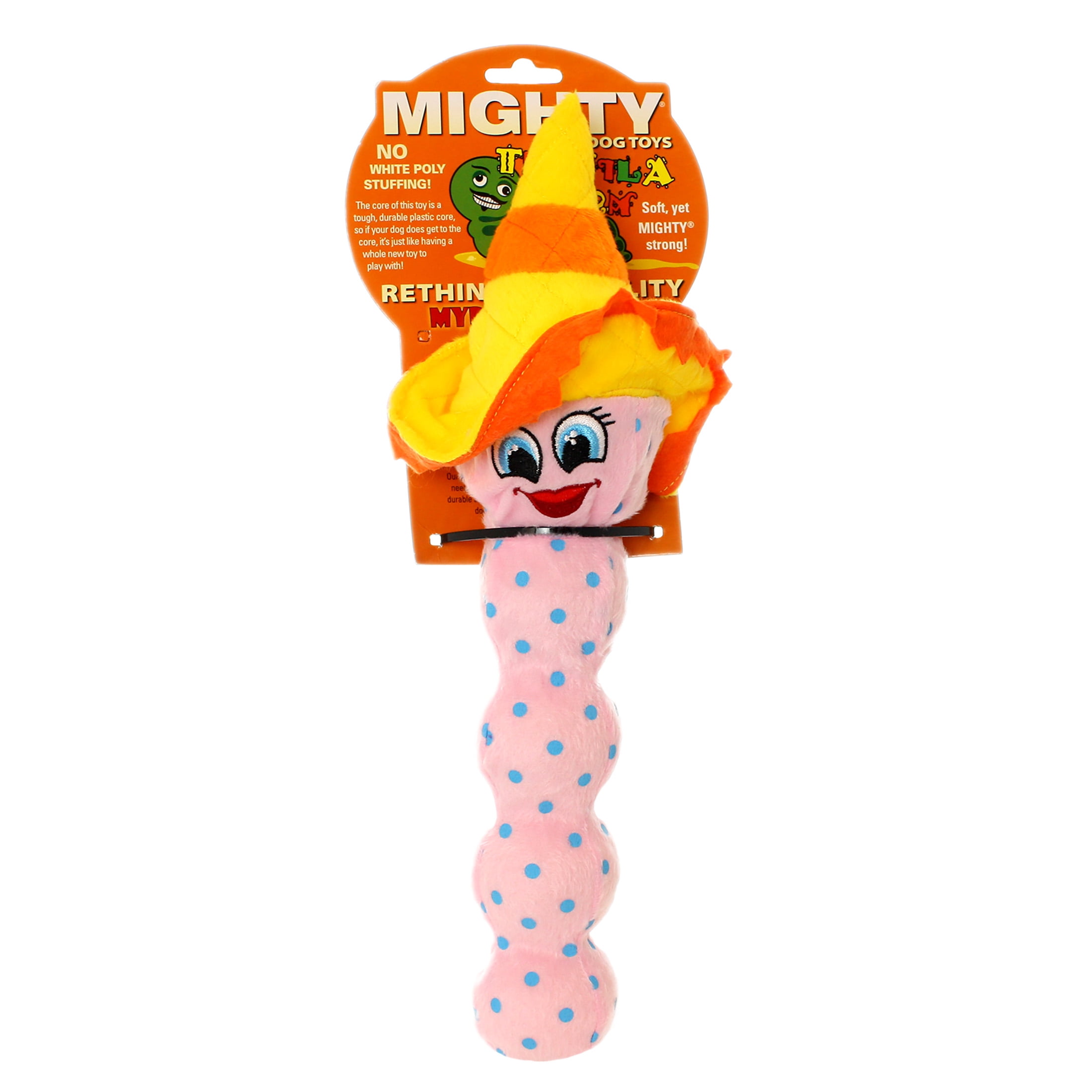 Mighty Tequila Worm Pink Durable Plush Squeaky Dog Toy