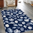 thumbnail image 3 of Summer Ocean Washable Area Rugs 4'x6', Watercolor Blue Shell Conch Nautilus Low Pile Throw Living Room Rug Non-Slip Sturdy Edge Binding Carpet for Indoor Entryway Bedside Kitchen, 3 of 9