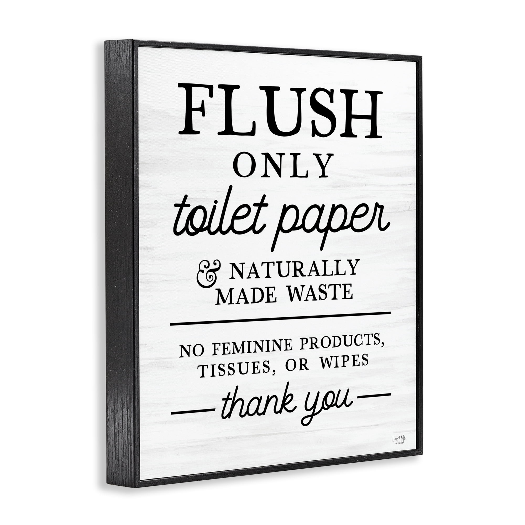 Stupell Industries Flush Only Toilet Paper Rules Black Framed Giclee Art, design by Lux + Me Designs