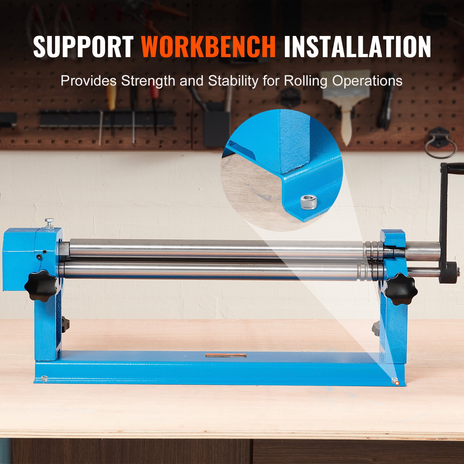 VEVOR Slip Roll Machine Sheet Metal Slip Roller 24'' x 16 Gauge φ1.49 in Roller