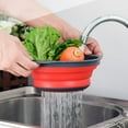 thumbnail image 6 of Collapsible Colander Basket Set of 3, Vegetables Fruit Washing Basket Drain Tool, Small & Big Size Silicone Telescopic Colander with Handle For Kitchen/Home/Restaurant Round Shape (Blue Red Green), 6 of 7