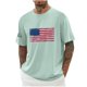 thumbnail image 4 of Camisas de Manga Larga para Hombres Imprimir Casual Cuello Redondo Blusa de Manga Corta, Camisas de Lino para Hombres, 4 of 7
