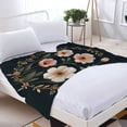 thumbnail image 3 of Durable Soft Flannel Blanket - Cozy Floral Design with Pastel Colors Perfect for Sofa Travel Bed and Chair - Warm & Elegant, 3 of 7