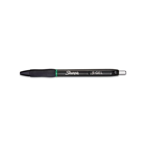 S-Gel Retractable Gel Pen Medium 0.7 mm, Green Ink, Green Barrel, Dozen
