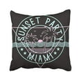 thumbnail image 1 of RYLABLUE Vintage Summer Graphic With Palm Trees Lettering 'Sunset Party Miami Sunset Apparel Pillowcase Throw Pillow Cover 20x20 inches, 1 of 1