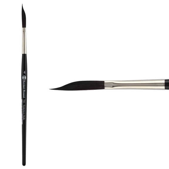 Borciani e Bonazzi Hidro Synthetic Sword Striper Liner Brushes for Fine Lines & Lettering - Size 4 - Short Handle, Handcrafted in Italy, Cruelty-Free