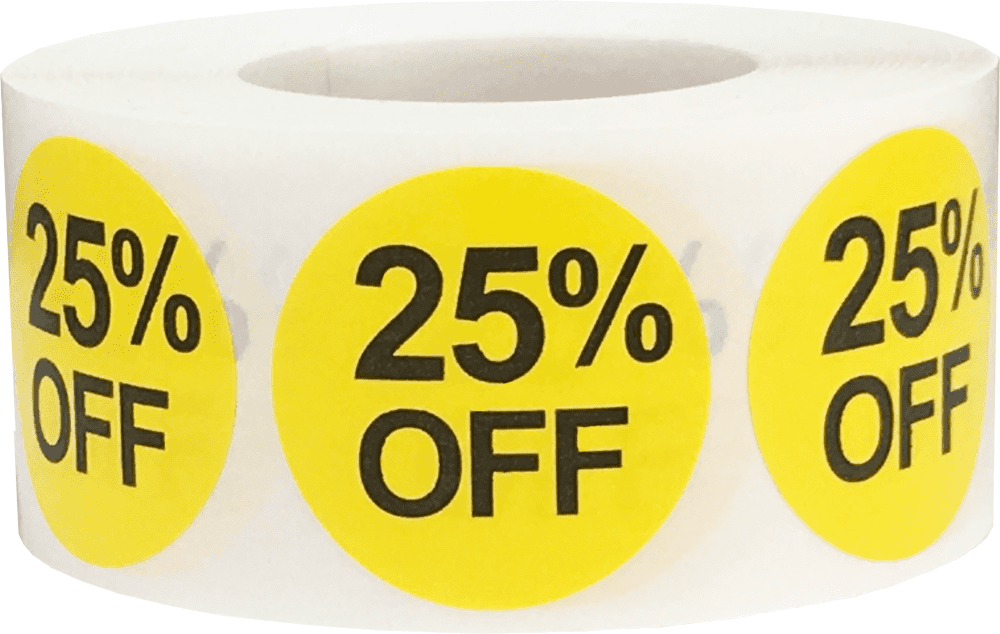 50% Percent Off Stickers For Retail 0.75 Inch 500 Adhesive Labels 