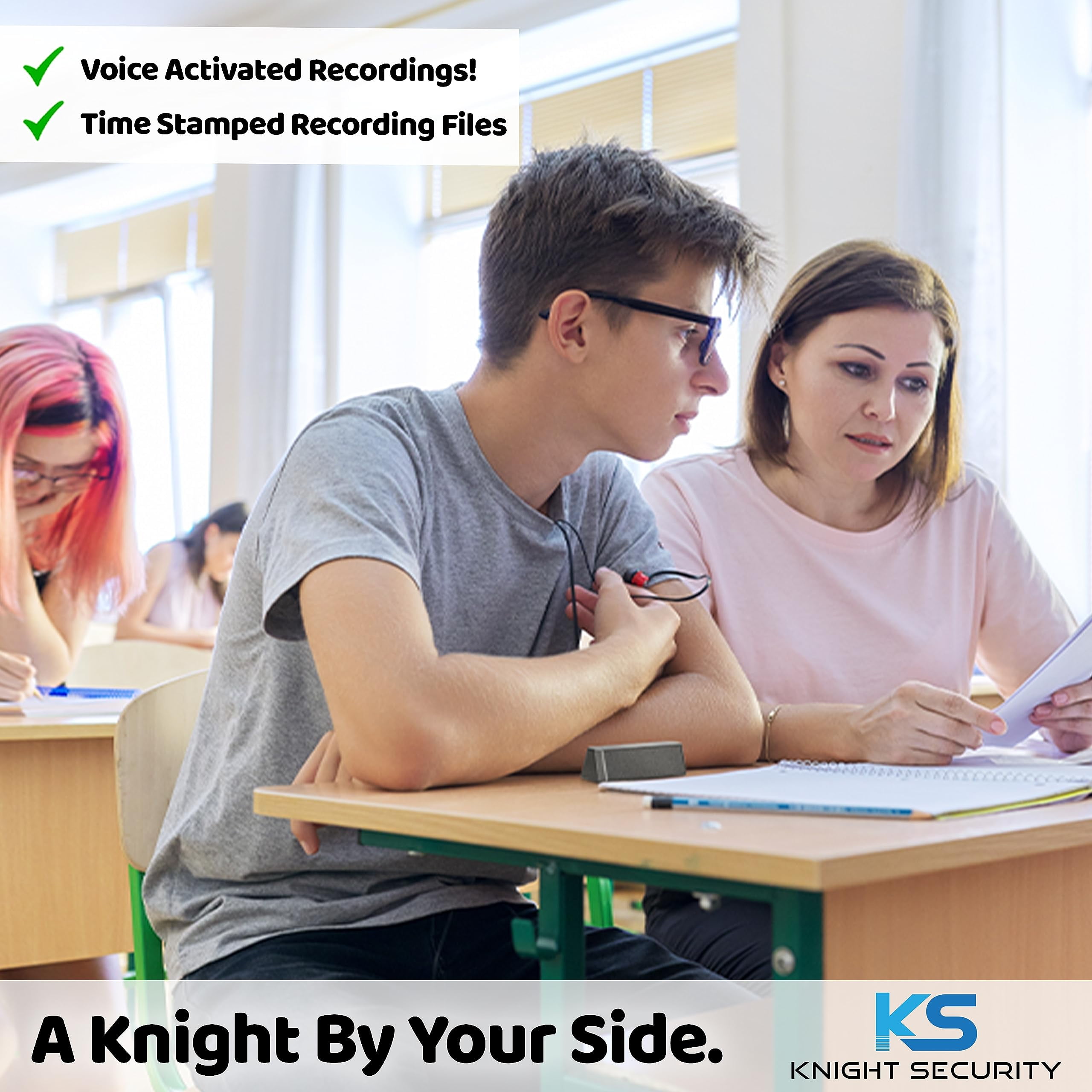 KNIGHT 128GB LONGEST LASTING (28-DAY BATTERY!) Voice Activated Recorder, Digital Voice Recorder with Playback, Small Audio Recorder, Recording Device, HD Audio Recorder