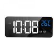 thumbnail image 2 of PENGXIANG [Big Clear!]5.8‘ Digital Clock With Mirror Screen，Music Digital Clock Easy to Operate  Mini-Protable For Home And Travel (Black White Silver), 2 of 6