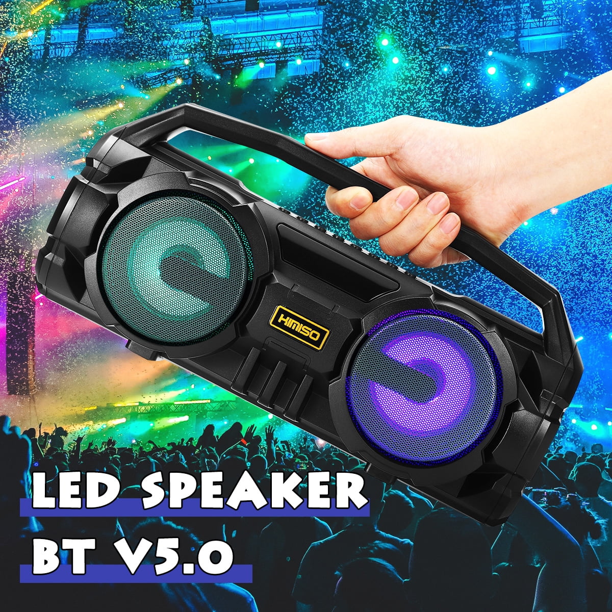 LED bluetooth 5.0 Portable Speaker Bass Soundbar Subwoofer Mic/TF/USB