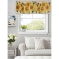 thumbnail image 4 of Watercolor Farm Sunflowers Leaves Valances for Windows,Kitchen Valance Rod Pocket Short Curtain, Retro Yellow Plaid Lattice Valance Curtain Window Valances for Bedroom Bathroom Living Room 42x12in, 4 of 9