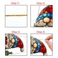 thumbnail image 4 of Lssam Gnome Suncatcher Stained Glass Window Hanging Decor for Christmas Winter Holiday, Handmade Garden Wall Art Indoor Outdoor Ornament, 8x8 Inch Single Piece, 4 of 9