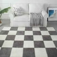 thumbnail image 6 of 10pcs Interlocking Carpet Shaggy Soft EVA Foam Mats Fluffy Rugs Protective Floor Tiles Exercise Play Mats for Children Kids Room Home Parlor Bedroom, 11.8"*11.8" Grey, 6 of 9