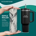 thumbnail image 2 of Ripple Travel Foam Roller (11" x 3.35") Firm Mini for Physical Therapy, Deep Tissue Massage, Back Pain - High Density, Ergonomic Wave Textured Yoga, Exercise (Black Marbled), 2 of 2