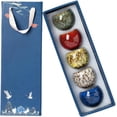 thumbnail image 1 of Juego de 5 Tazas de Té Chinas de Cerámica de 6 Oz con Colores Estilizados y Caja de Regalo Diseñada, 1 of 5