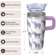 thumbnail image 3 of 20oz elephant Stainless Steel Tumbler with Handle and Straw Insulated Cup Travel Coffee Mug with Lid and Straw Ideal Gift for elephant Enthusiasts Women and Men, 3 of 6