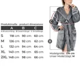 thumbnail image 4 of Albornoz de rizo gris claro con capucha, largo, 60 % algodón, suave y acogedor, talla S, para mujer, 4 of 4