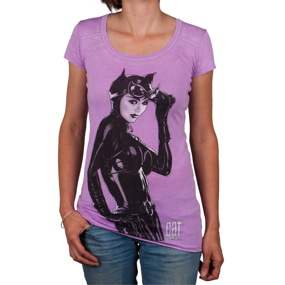glas aktivitet Forberedende navn Catwoman - Pose Premium Juniors T-Shirt - Medium - Walmart.com