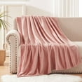 thumbnail image 3 of Exclusivo Mezcla Fleece Throw Blanket for Couch, Sofa, 300GSM Super Soft and Warm Blankets, Pink Throw All Season Use, Cozy, Plush, Lightweight, 50x60 Inches, 3 of 8