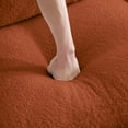 thumbnail image 6 of Miekor Furniture Vitoria Curved Sofa RSF Teddy Fabric W/Pillow -Orange No.3086, 6 of 6