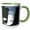 Green/White, variant on 3drose, the Capital Letter J Cute Out of a Snow Scene and Tree, 11oz Magic Transforming Mug
